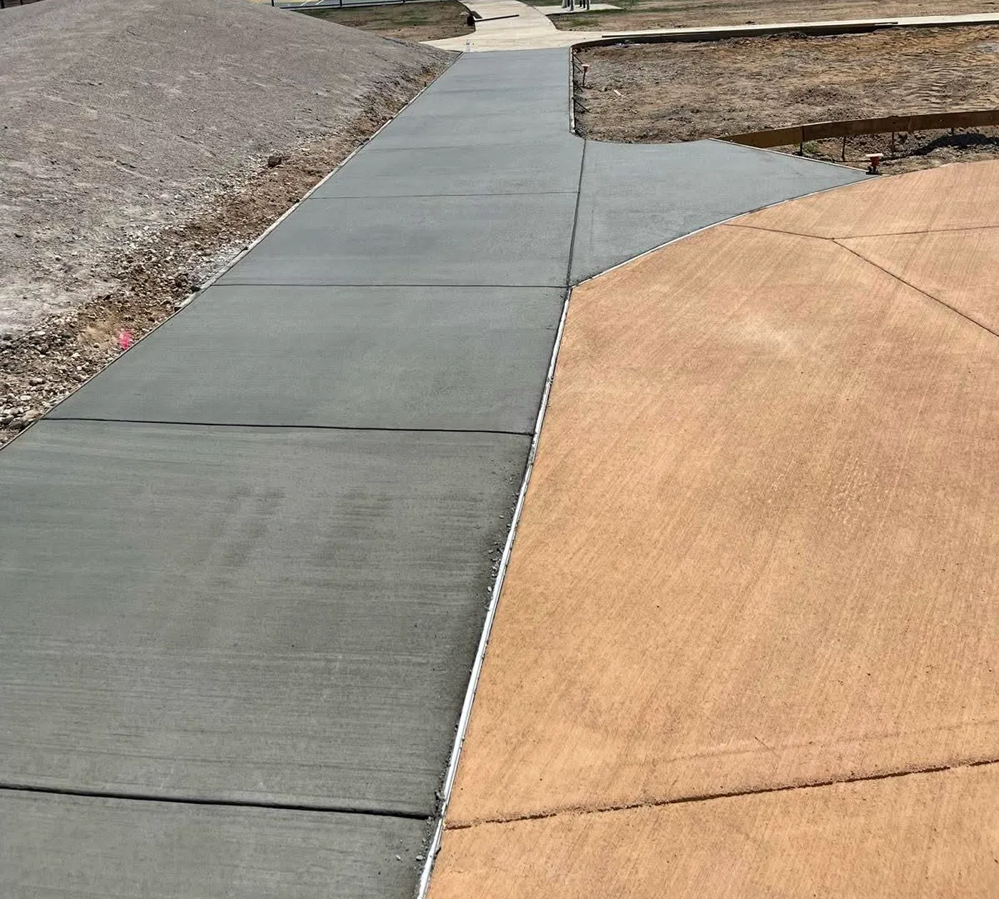 Finished concrete walkway and access path